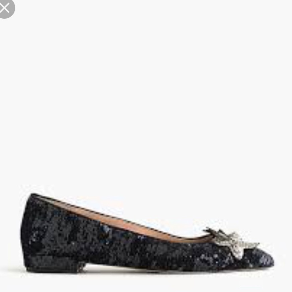 J crew sequin flats with stars